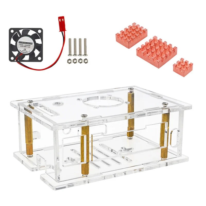 ABDE-para Orange Pi RV2 Placa de desarrollo de carcasa dedicada carcasa acrílica caja de enfriamiento transparente B