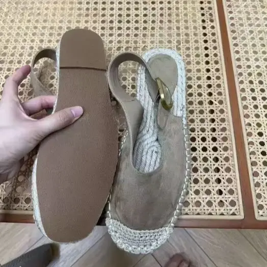 

2026 Woven Weave Straw Hemp Rope Sandals Loafers Slides Sandalias Flat Casual Boat Shoes Flats For Women Streetwear Summer
