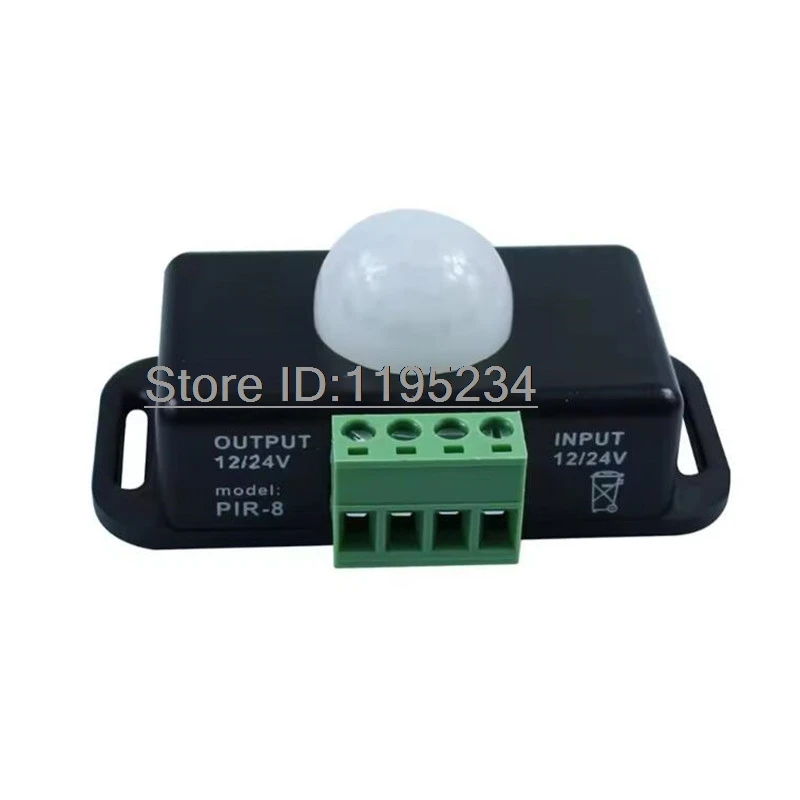 10PCS DC 12V 24V 8A Automatic Adjust PIR Motion Sensor Switch IR Infrared Detector Light Switch Module for LED Strip Light Lamp