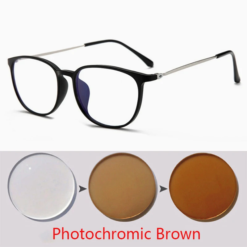 Anti-UV Cat Eyes Optical Glasses Myopia Lens For Women Men Sun Photochromism Eyeglasses Degree Oculo -0.5 -1.0 -2.0 To -6.0