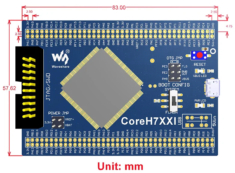 Imagem -05 - Placa do Núcleo Mcu Coreh743i Stm32 Stm32h743iit6