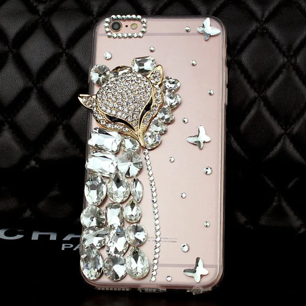 

Luxury Bling Rhinestone Crystal Diamond Fox Case, Phone Cover for Xiaomi Redmi 8 8A 9 9A 9C 10X Pro Note 8 9 10 Pro MAX