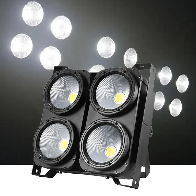 BOTAI 4 Eyes White Stage Lights 4*100w COB Surface Blinder Light DMX512 With Strobe Chasing Effect For Stage Matrix Lighting