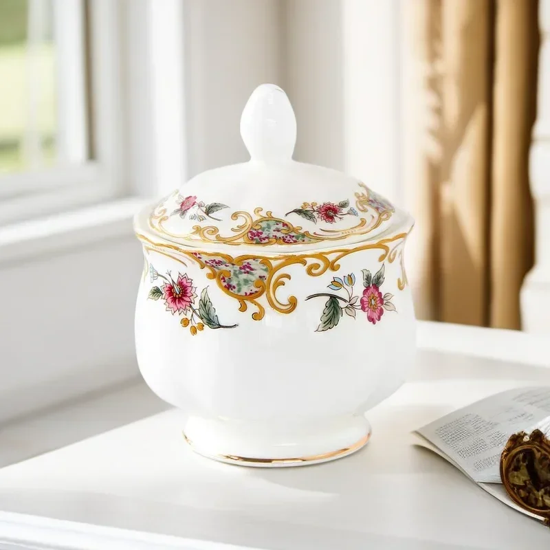 European Style Sugar Bowl for Coffee High-grade Porcelain British English Afternoon Tea Set Accessories Coffeeware Kitchenware - view 3