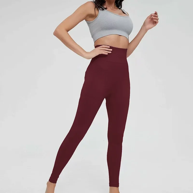 

Women Solid Color Seamless Pants High Waist Sports Leggings High Quality Butt Lift Pants Gym Workout Running Fitness Leggings