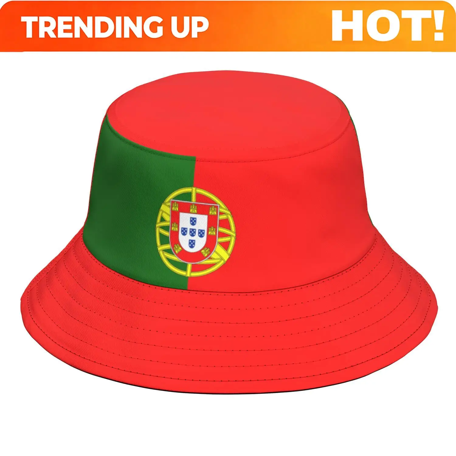 Portugal free custom name number Logo Bucket Cap nation flag pt republic portuguese country college casual Fisherman Hat