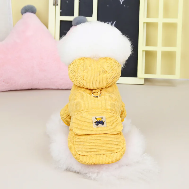 Corduroy Cute Rabbit Dog Vests Winter Fleece Warm Pet Dog Clothes For Samll Dogs Coats Puppy Costumes Terrier Clothing Jackets