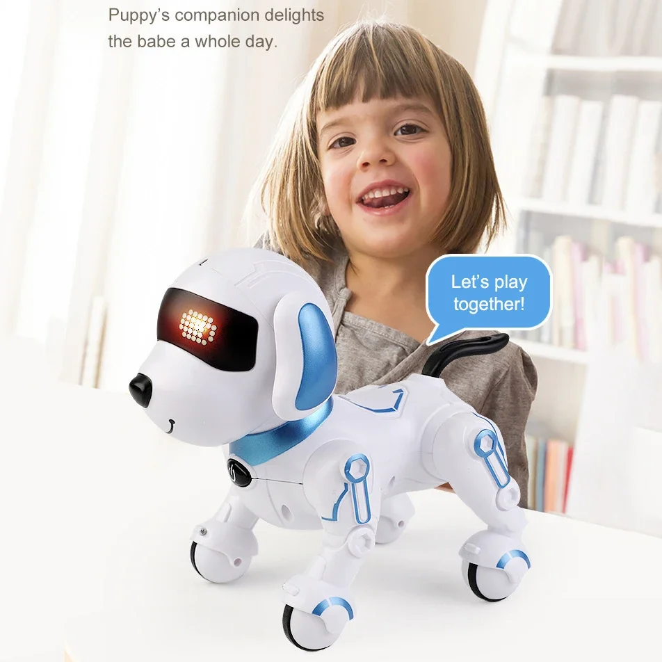 Chien robot télécommandé pour enfants, pigments bioniques, chien cascadeur électronique, télécommande intelligente RC, danse itude, cadeau d'anniversaire