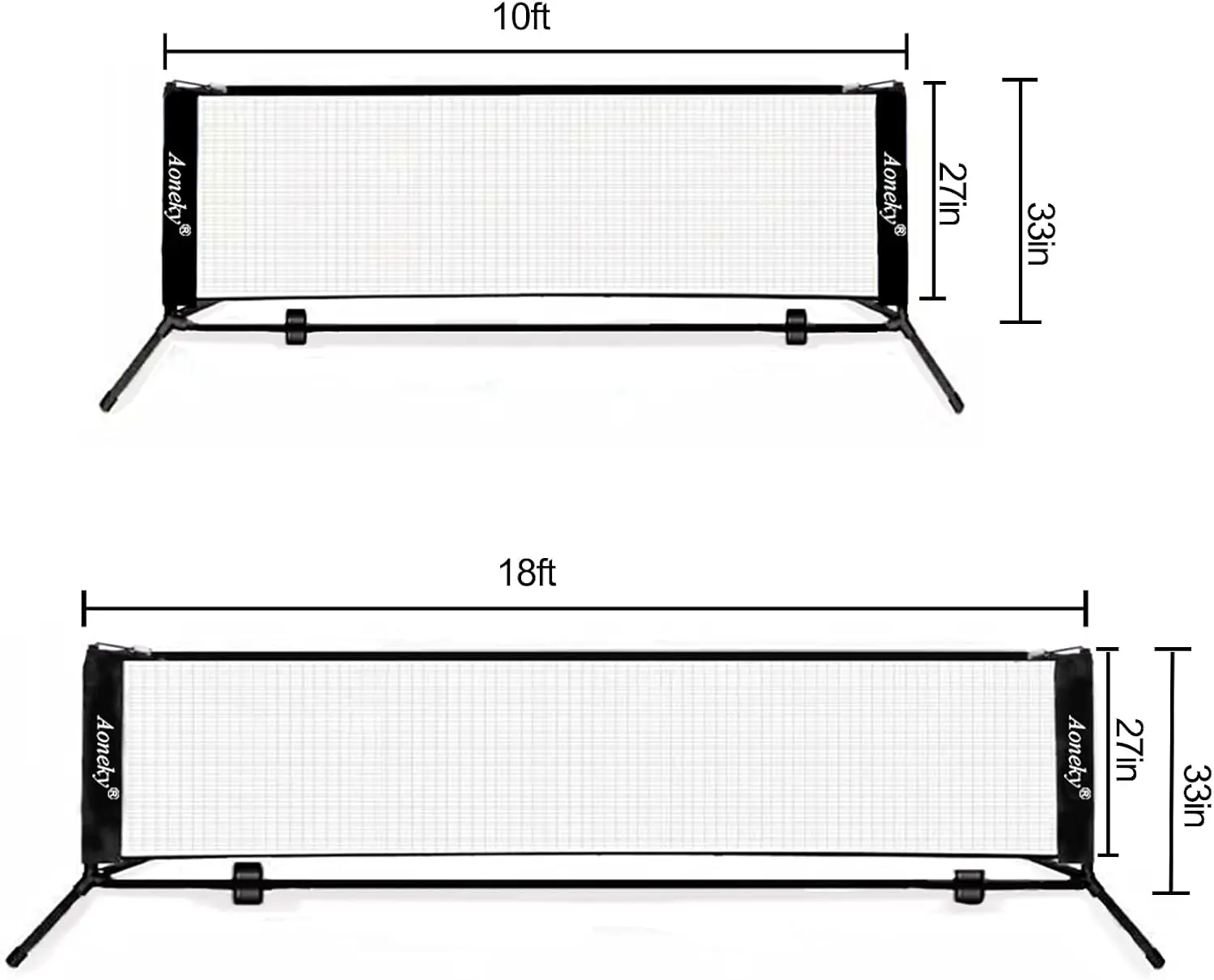 18FT Portable Multi-Sport Net: Tennis, Pickleball, Soccer - Easy Setup, Carry Bag Included view 4