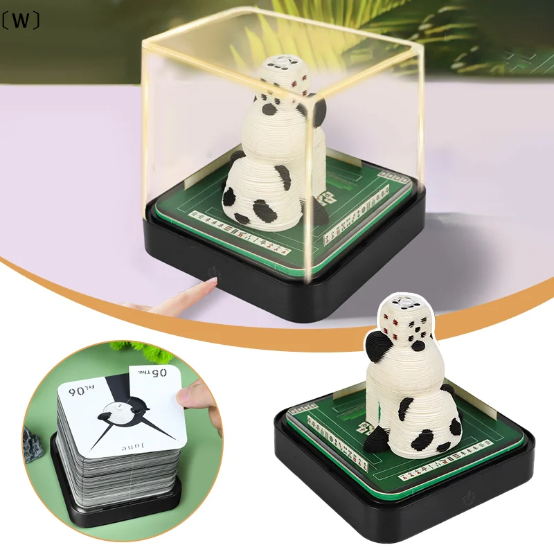 

〔W〕2026 LED Desk Calendar Mahjong King 3D Tear Away Paper Carving Art Memo Notepad For Desktop Decoration Gift〔Winter1〕