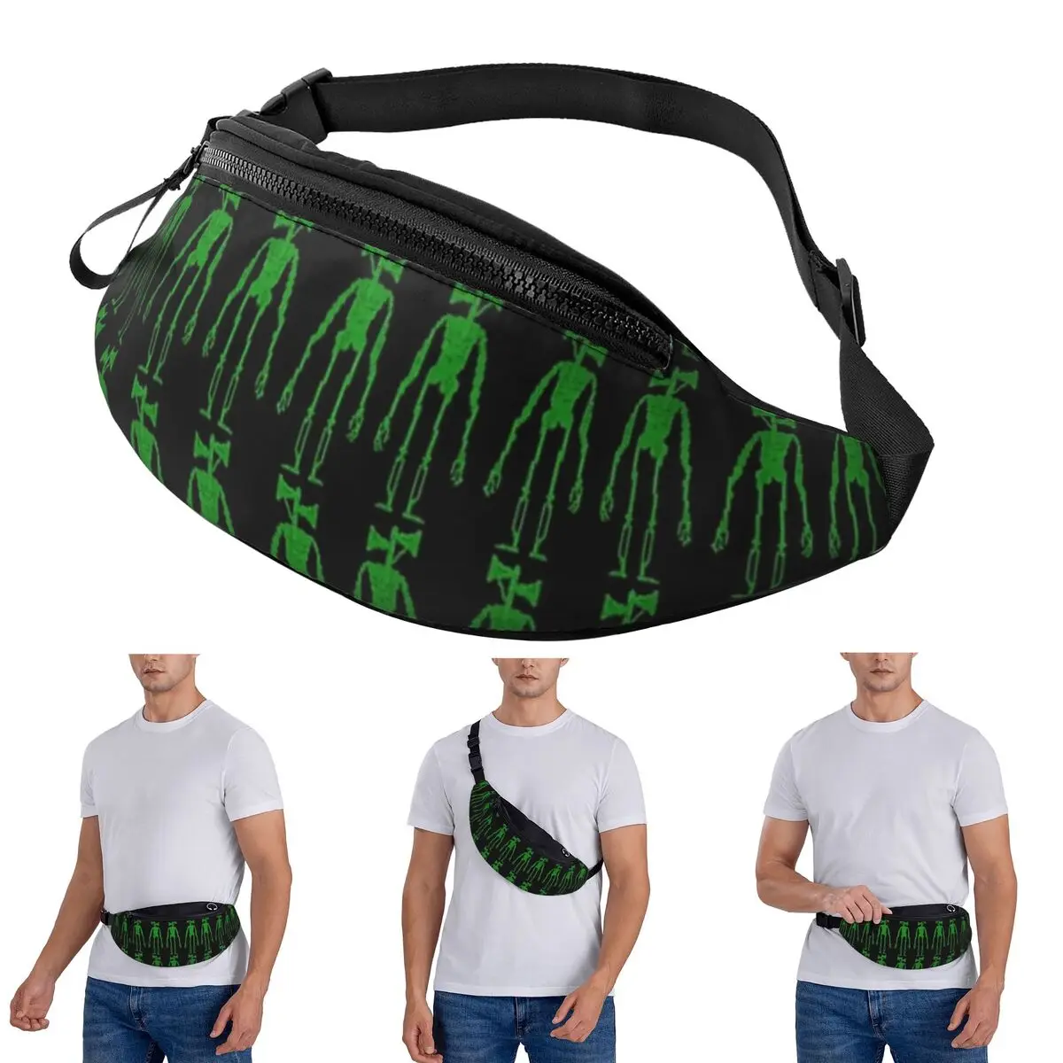 

Crossbody Waist Bag Siren Head Pixelated Sirenhead Men Women Fanny Pack Travel Running Money Phone Pouch