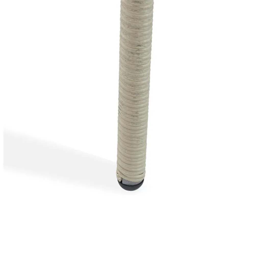 Mesa de café Mesa de cóctel de exterior de mimbre para todo clima, 26 pulgadas de alto, con tapa de cristal, diseño moderno para patio y jardín