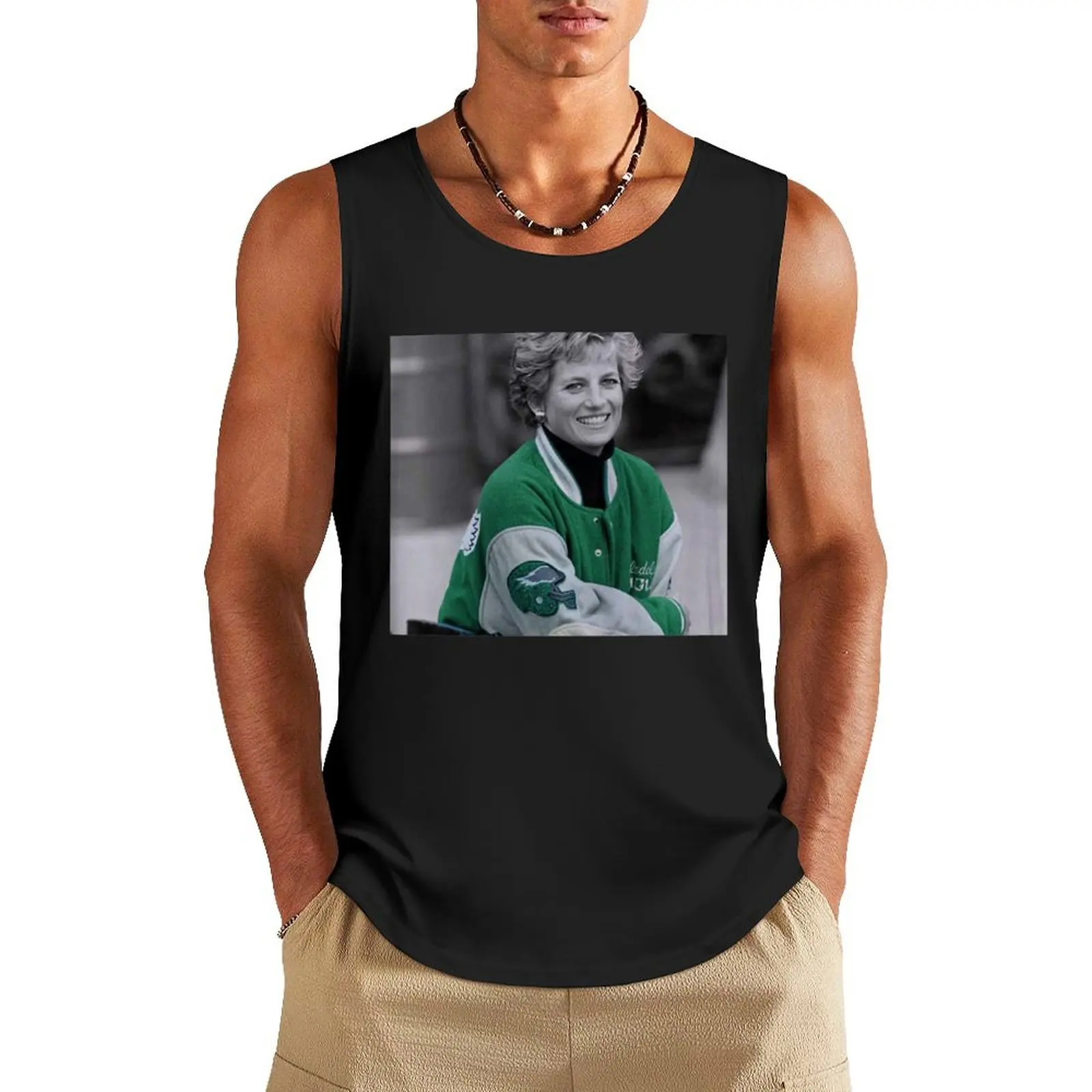 

Princess-Diana-Wearing-Philadelphia Tank Top t-shirt Men's gym accessories man Bodybuilding clothing man
