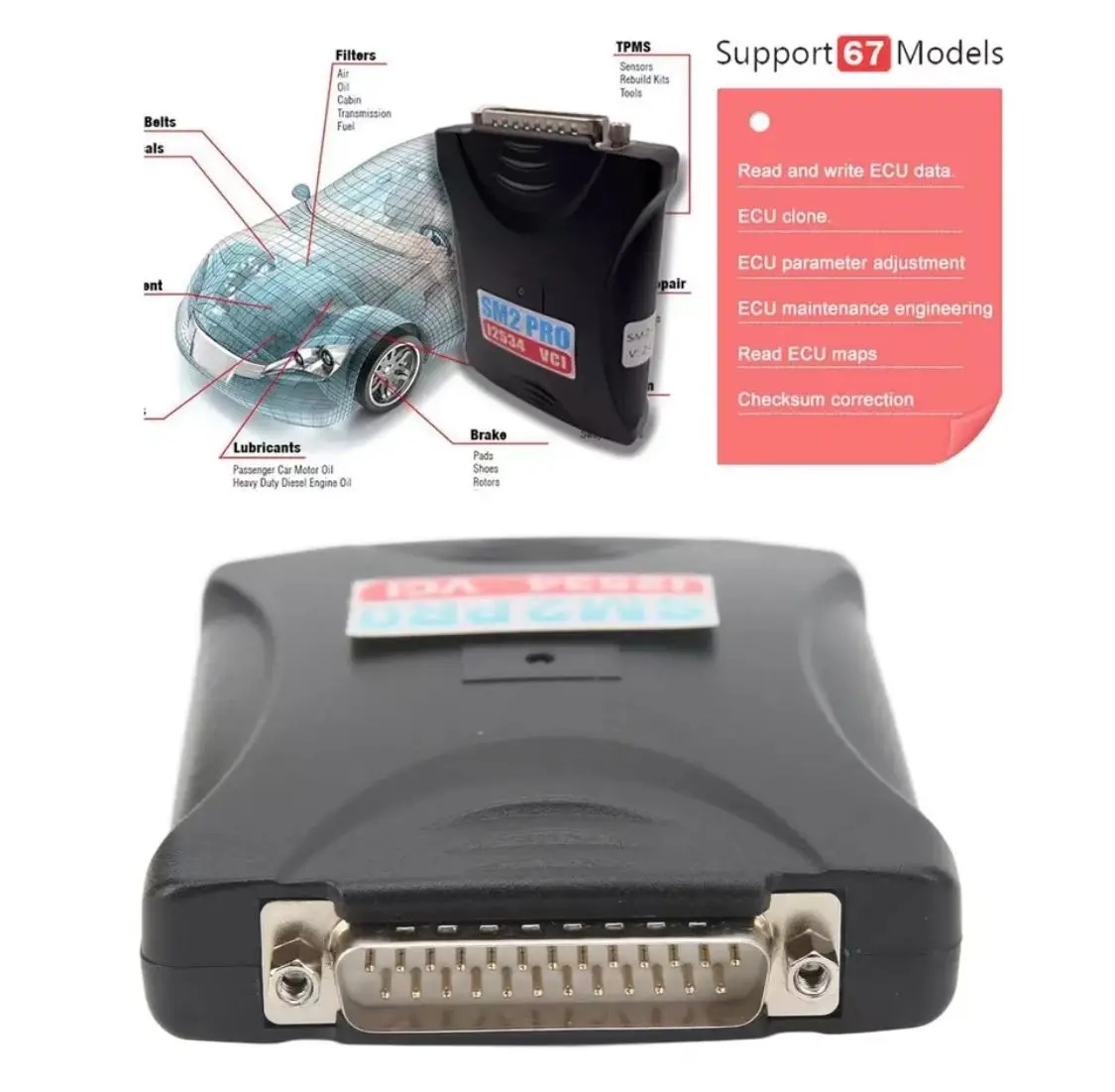 

OBD2 J2534 VCI ECU Programmer PCM Flash Diagnostic Tools Troubleshooting Automotive Tools with dongle