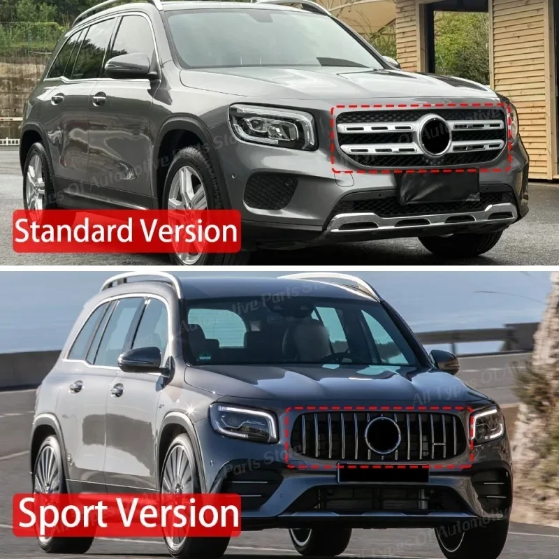 Front Bumper Grille Hood Grilles for Mercedes Benz GLB Class X247 GLB180 GLB200 GLB250 2020-2023 Standard Sport Style Body Kits