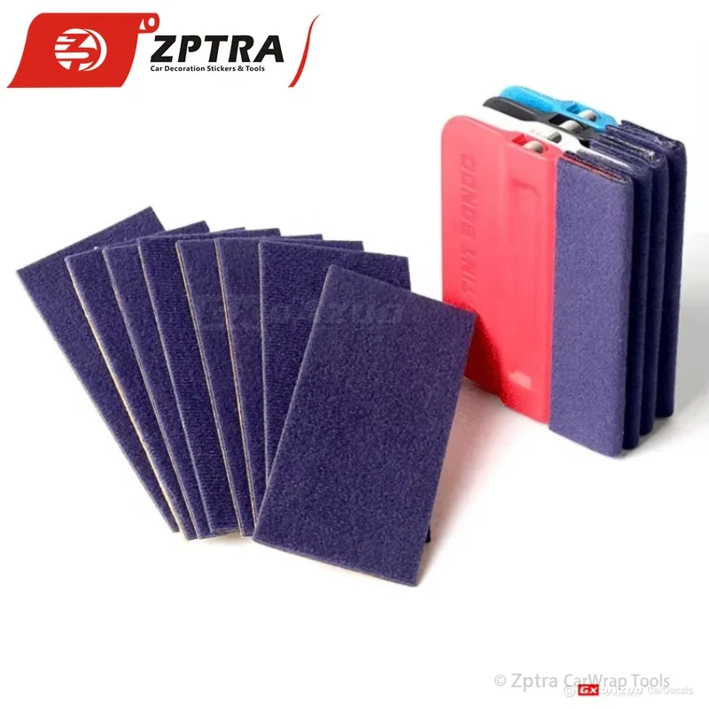 10 Pcs/Lot Blue Film Card Board Suede Felt Tip Squeegee Felt Edge Tools Car Wrap Tools