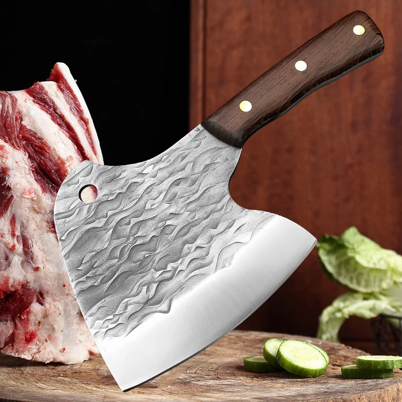 Heavy Duty Kitchen Knife Stainless Steel Chef Butcher Knife Bone Meat Cleaver Axe Chopper Slicing Knife for Meat Fish Vegetables