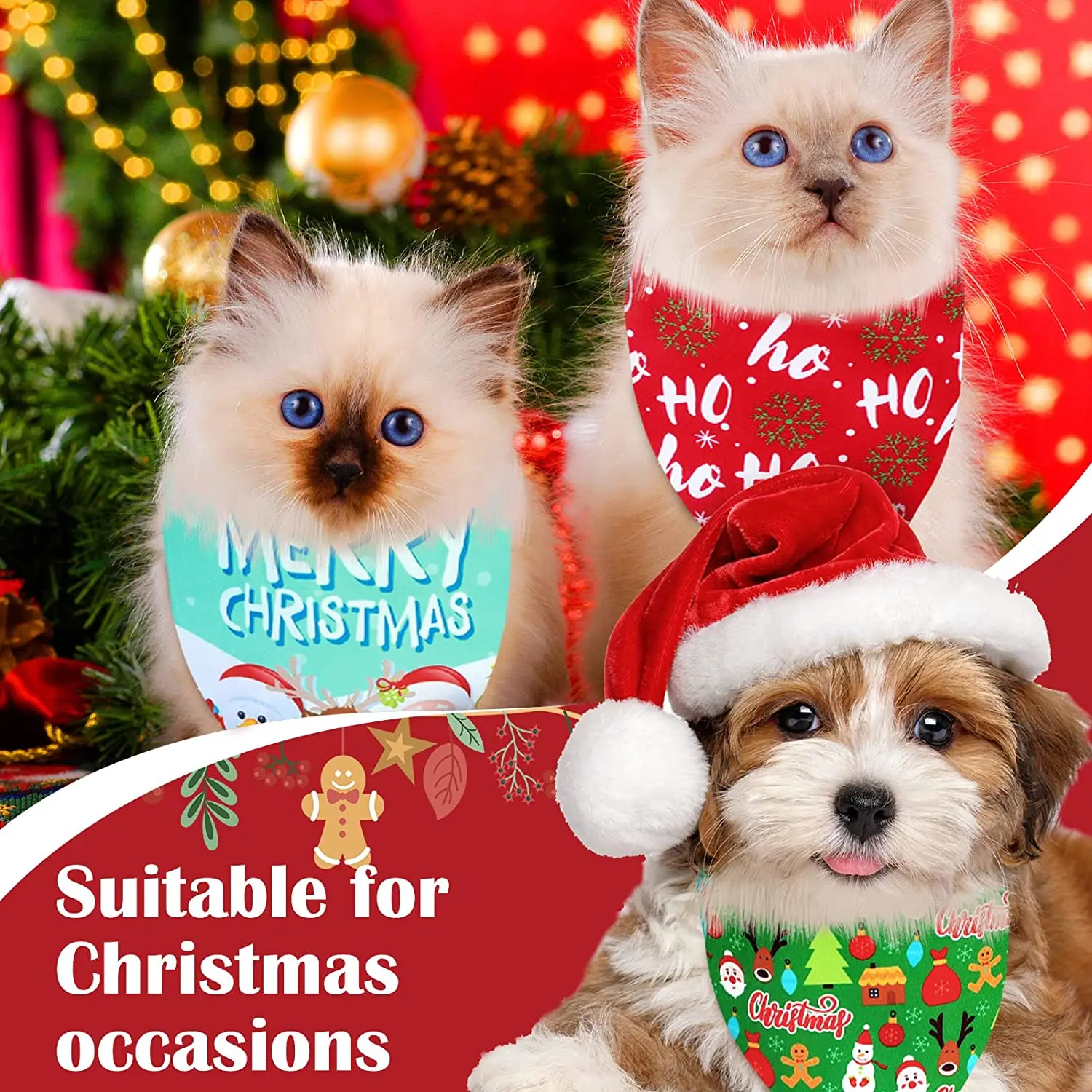 30er-Pack Weihnachts-Hunde-Bandana für Herbst, Thanksgiving, Haustiere, Schal, Dreieckslätzchen, Halloween-Haustier-Bandanas für kleine, mittelgroße und große Hunde – Detail 2