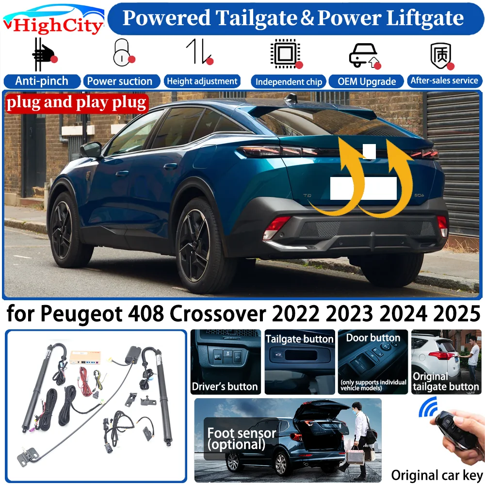 for Peugeot 408 Crossover 2022 2023 2024 2025 Automatic Smart Powered Tailgate Power Liftgate System Intelligent Trunk Lift Kit