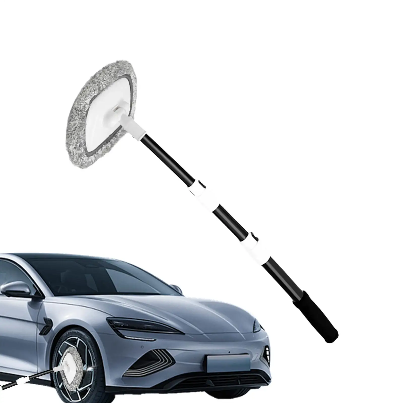 

Щетка для мойки автомобиля с длинной ручкой, 15-градусная изогнутая щетка для мойки автомобиля, телескопическая швабра для пыли, окон, лобового стекла, детализации экстерьера