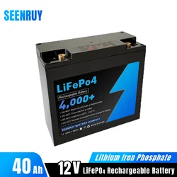 12V 40Ah Lifepo4 Battery Pack Built-in BMS Deep Cycle for Outdoor Campers 12V Power Supply +Charger