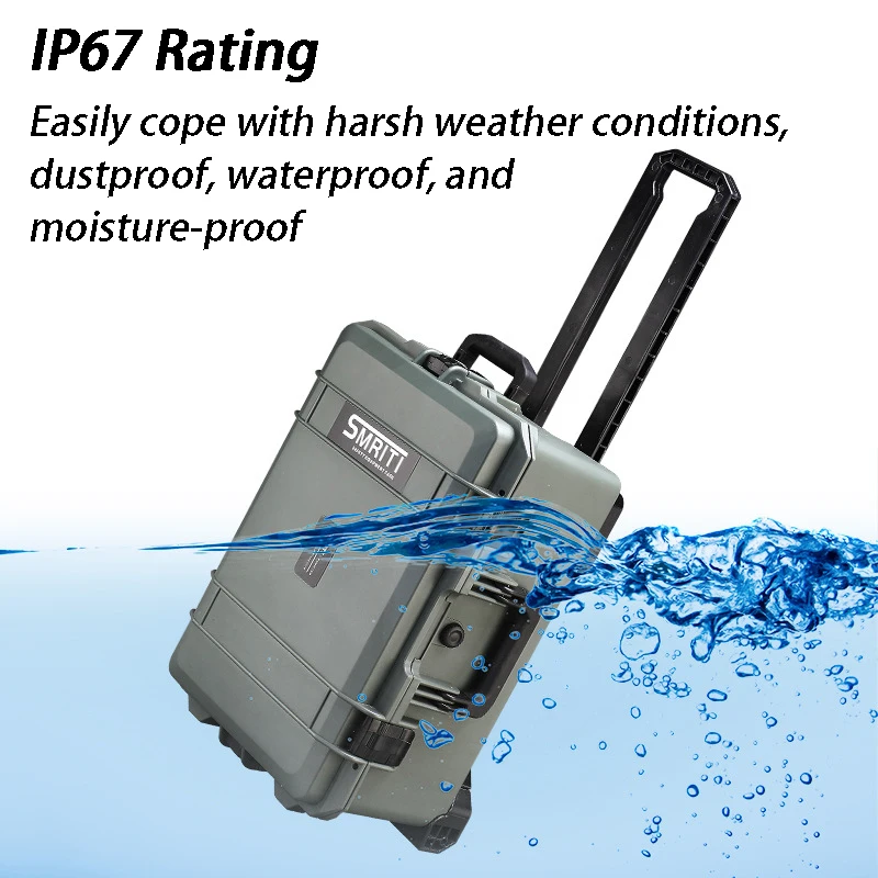 Tool Box 5236 Equipment Protection Boxes Pull Rod Safety Storage Box Waterproof Hardware Tool Organizer Boxes with Wheel