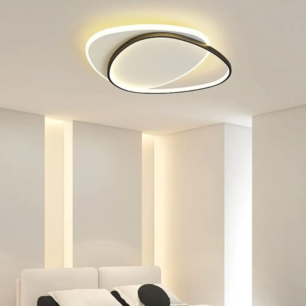 Lámpara LED ultrafina de estilo nórdico para decoración de habitación, luz redonda creativa para dormitorio principal, líneas entrelazadas artísticas