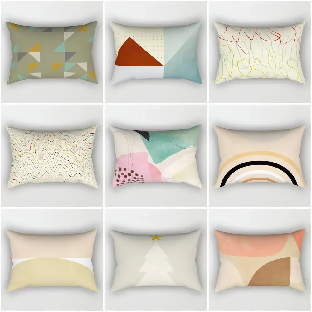 30X50 Yellow Cute Abstract Art Pattern Printing Decoration Living Room Back Home Polyester Rectangular Pillowcase Sofa Cushion