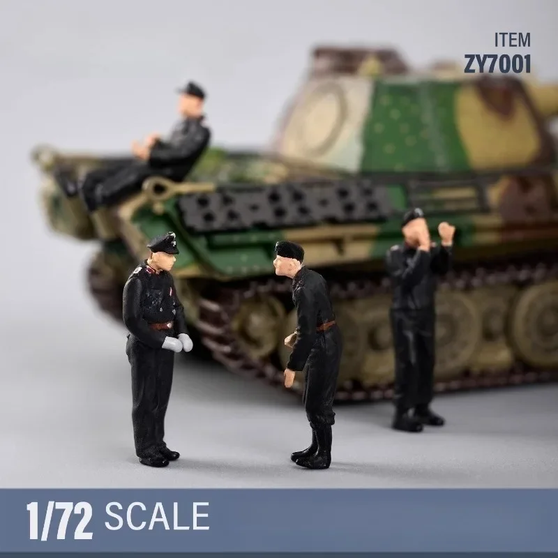 

ZYTOYS 1/72 Scale Tank World War II German Armored Six Soldier Model Alloy Action Figures Scene Accessories