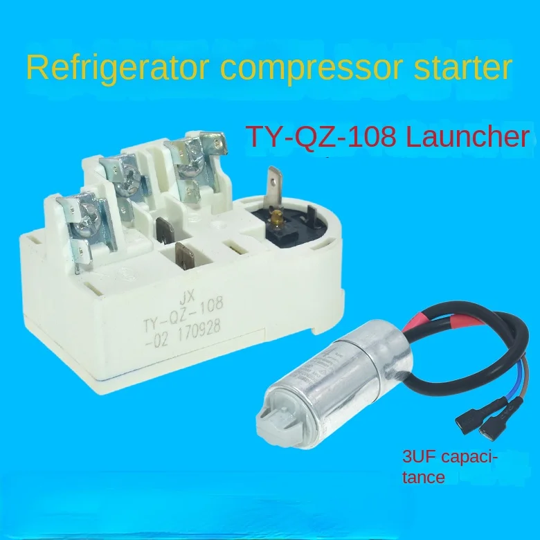 

1Set Compressor Starter For Haier Refrigerator TY-QZ-108 Compressor Relay with 3UF Capacitor repair parts