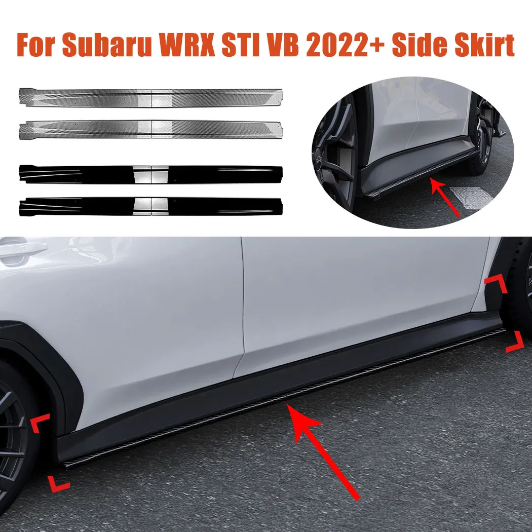 For Subaru WRX STI VB 2022+ Car Two Stage Side Skirts Spoiler Auto Side Bumper Lip Splitter Exterior Guard Decoration Modified