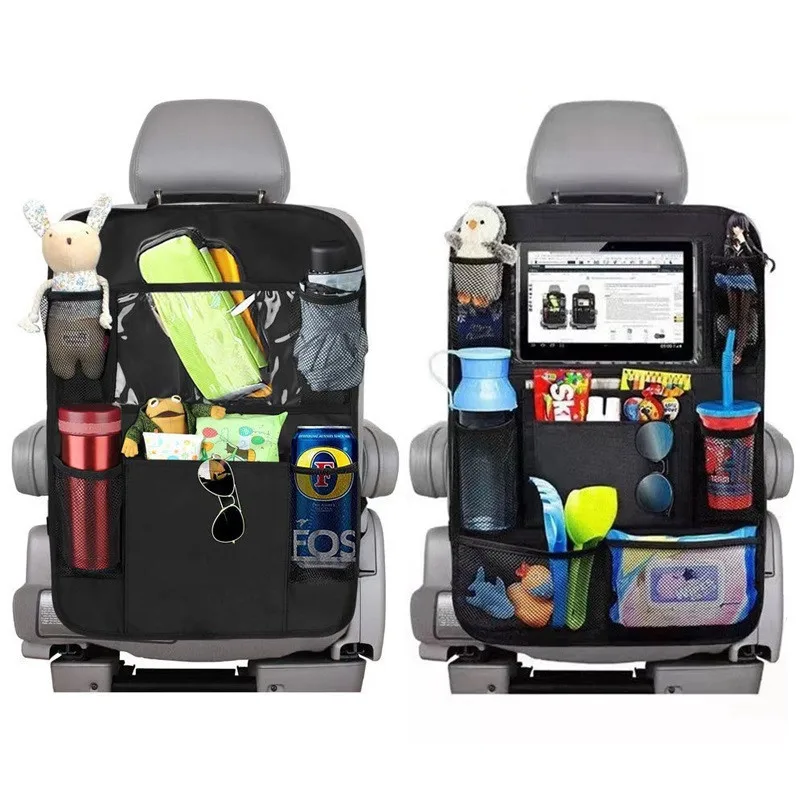 

Car Backseat Organizer with Touch Screen Tablet Holder Auto Back Seat Storage Cover Protector for Travel Road Trip Kids Toddlers