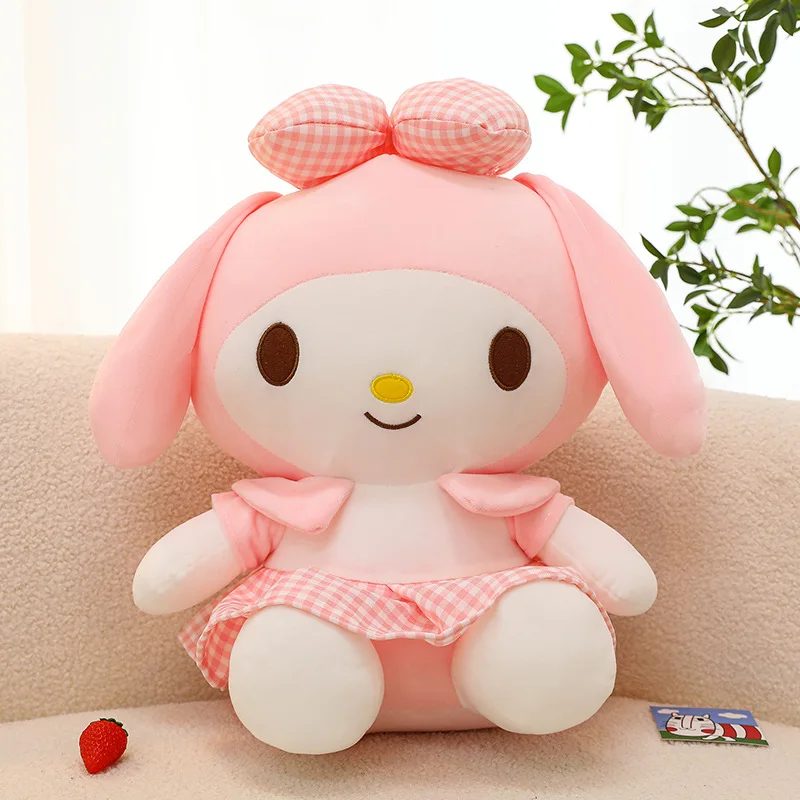 Sanrio boneka mewah Melody lucu mainan mewah bantal lembut anak-anak hadiah ulang tahun anak perempuan dekorasi kamar Kawaii Natal