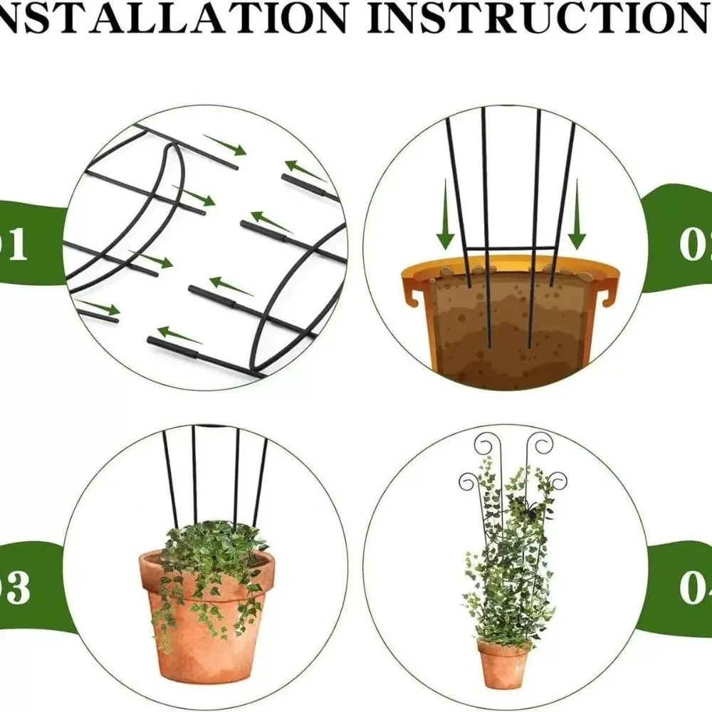 Butterfly Shaped Plant Climbing Trellis Strong Load Bearing Thickened Flower Pot Bracket Rust-Resistant Plastic