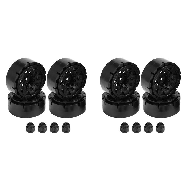 ABVO-8PCS Plastic Beadlock 1.9 Wheel Hub Rim For 1/10 RC Crawler Car Axial SCX10 90046 AXI03007 Traxxas TRX4 RC4WD D90