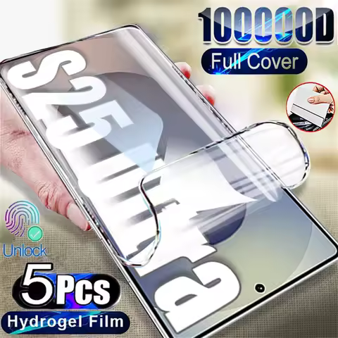 5PCS Hydrogel Film For Samsung S25 S24 S23 S22 Ultra S21 FE S20 S10 S9 Plus Screen Protector For Galaxy Note 20 Ultra 10 9 Film