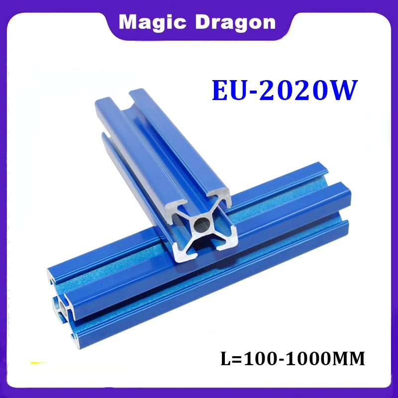 

4PCS 2020 T-Slot Aluminum Profile 100-1000MM 2020 European Standard Spray Blue Aluminum Profile 20X20 3D Printer Aluminum Alloy