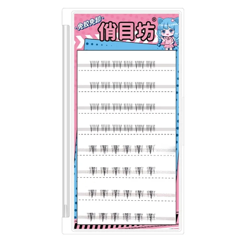 Self Adhesive Segmented V-shaped Mixed False Eyelashes Natural Simulation Manga Eyelash Extension Korean Makeup Tool