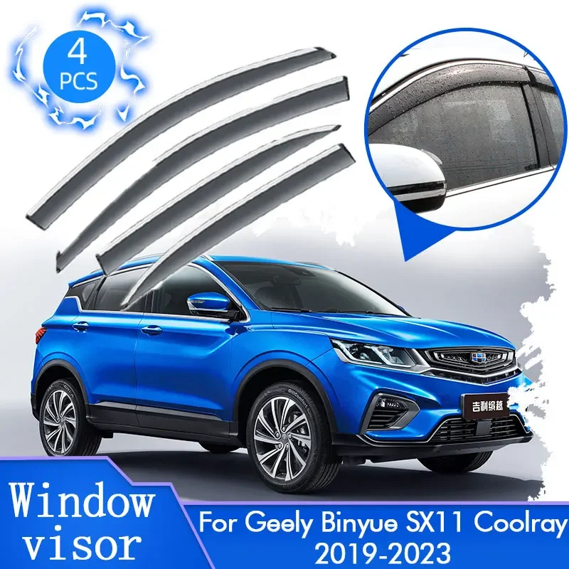 For Geely Binyue SX11 Coolray 2019 2020 2021 2022 2023 Window Visor Deflector Guard Awning Cover Trim Windshield Accessories