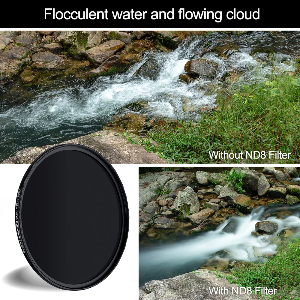 GiAi PRO MC ND Filter ND8 ND16 37mm 40.5mm 43mm 46mm 49mm 52mm 55mm 58mm 62mm 67mm 72mm 77mm 82mm 95mm For DSLR Camera Lens