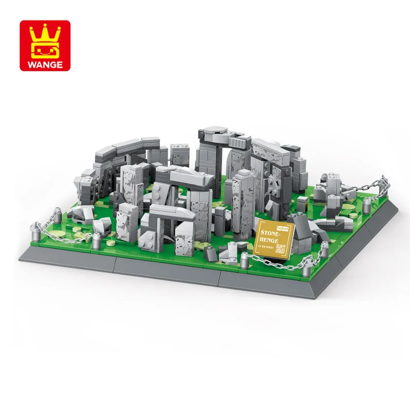 

WANGE New Wiltshire Stonehenge Site Model Building Block Toys World Famous Landmark Buildings Child Boys Puzzle Small Bricks