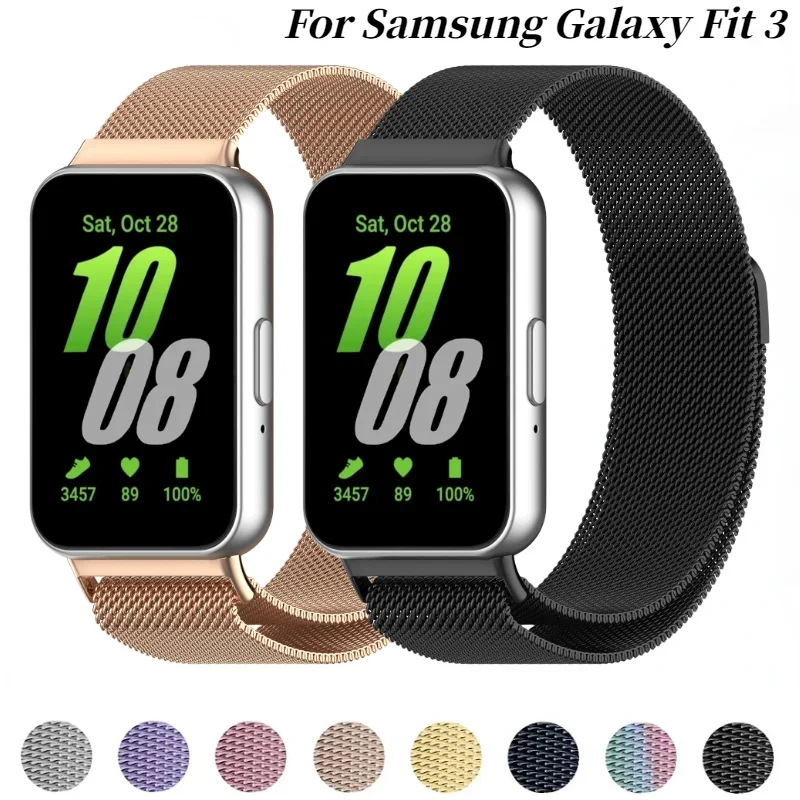 

Metal Milanese Loop Strap for Samsung Galaxy Fit 3 Band Magnetic Stainless Steel Bracelet Wristband Samsung Galaxy Fit 3 Belt