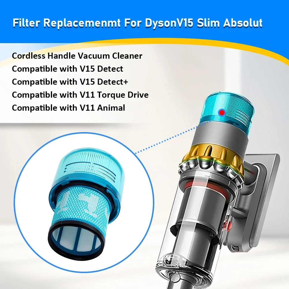 Zmywalny filtr HEPA zamiennik do odkurzaczy Dyson V10 V10 Slim V11 V12 V15, akcesoria do czyszczenia gospodarstwa domowego
