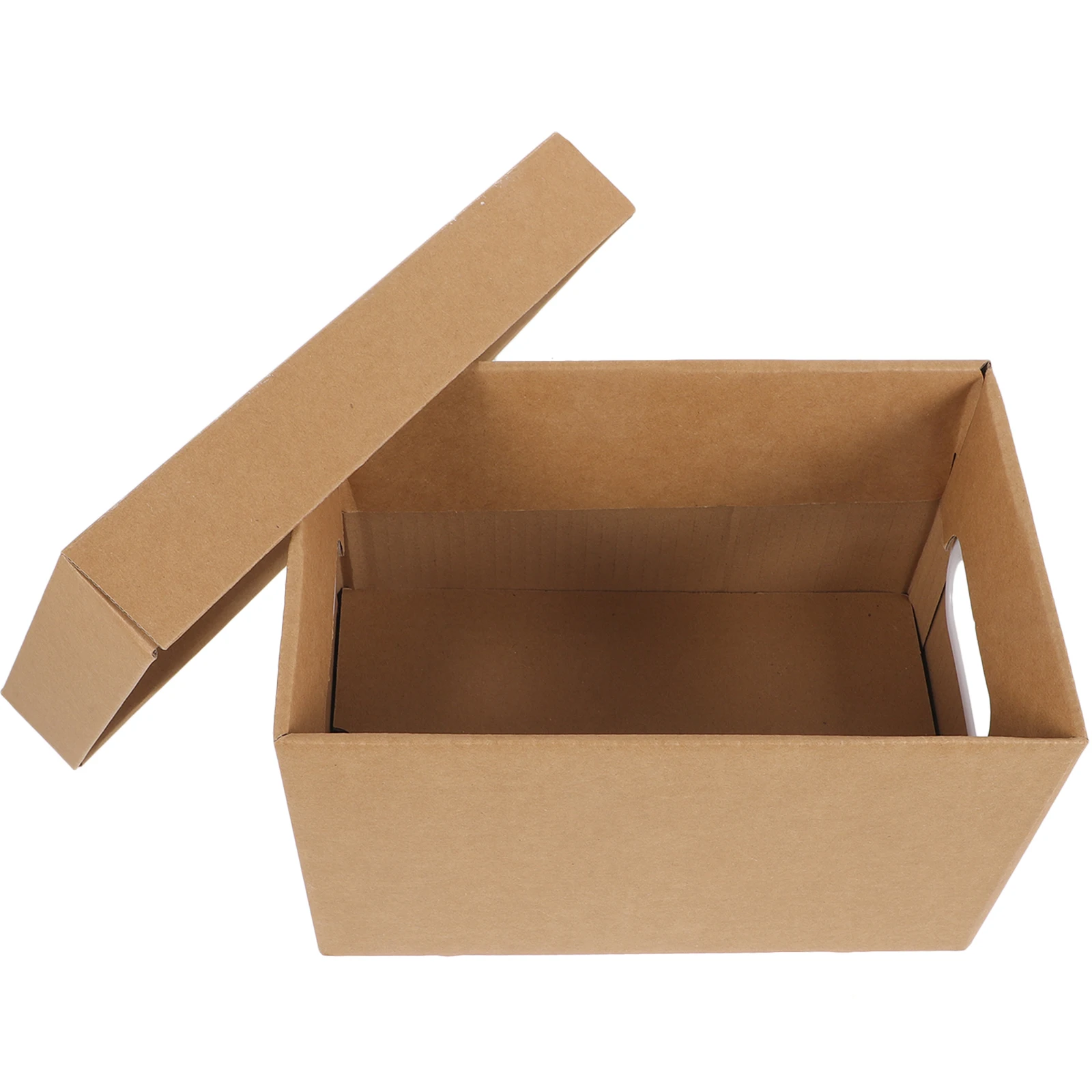

1PCS Kraft Paper Storage Box with Lid for Documents File Organizer Gift Packaging Reusable Large Capacity Desktop