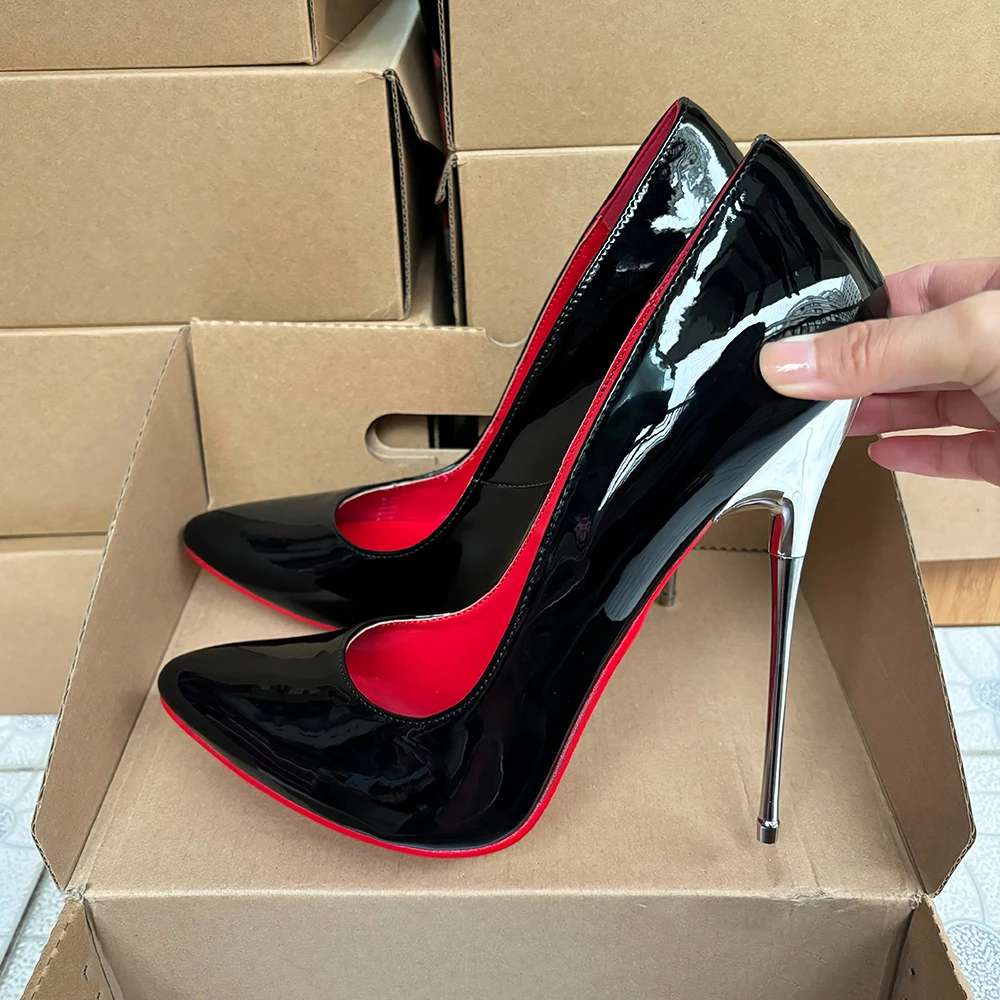 

2025 Туфли-лодочки на очень высоком каблуке 16 см с блестящим покрытием на каблуке-шпильке, туфли-лодочки с крестообразным комодом, фетиш-шоу, унисекс для мужчин, большой размер