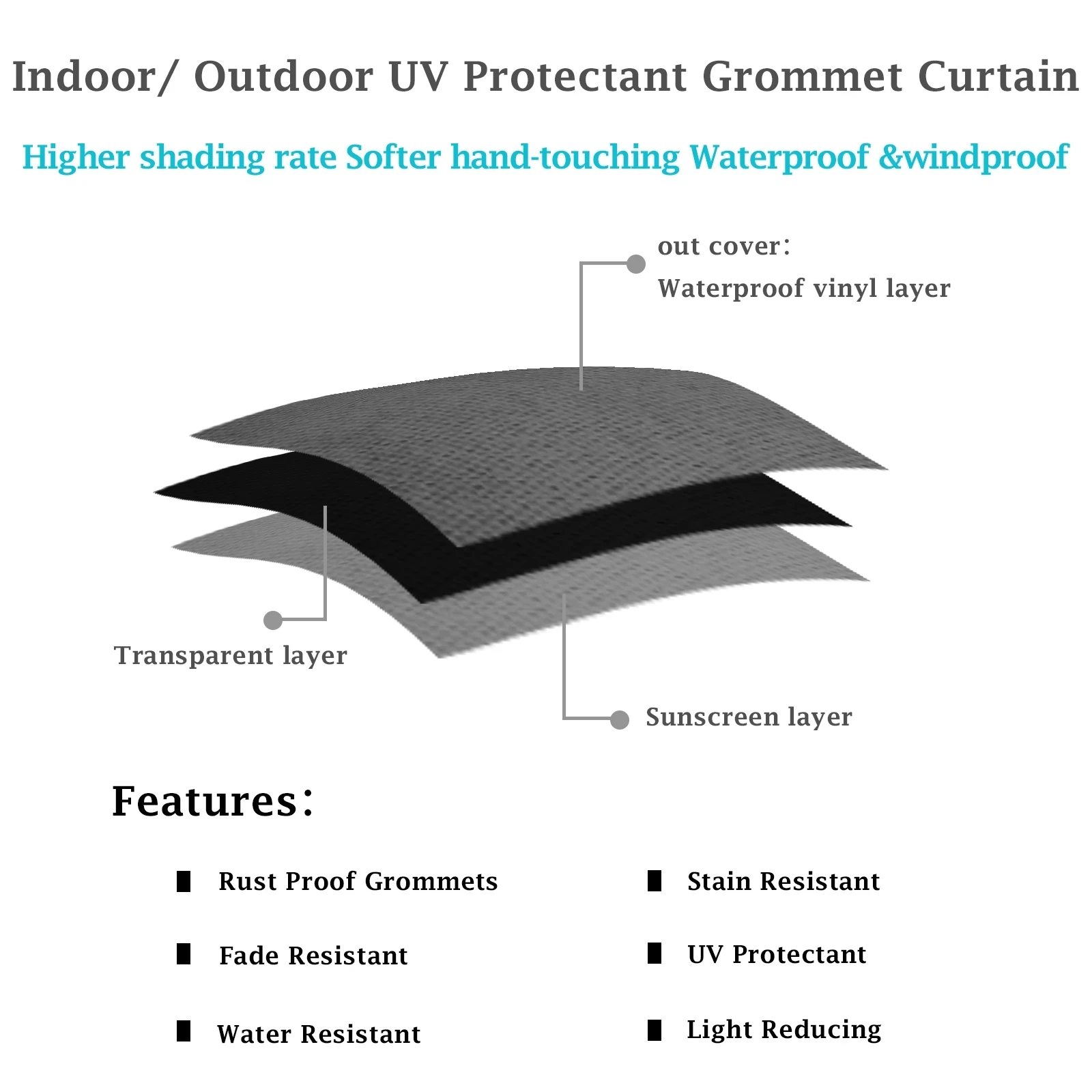 Imagem -05 - Impermeável uv Cortina Exterior Jardim ao ar Livre Privacidade Rua Gazebo Patio Porch Pérgola Terraço Cabana Pcs