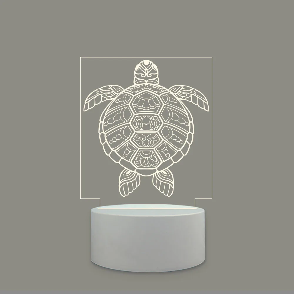 Lampe de table interchangeable pour chambre à coucher, veilleuses, décor de chambre, cadeau pour enfant, beauté, tortue, avatar, mange