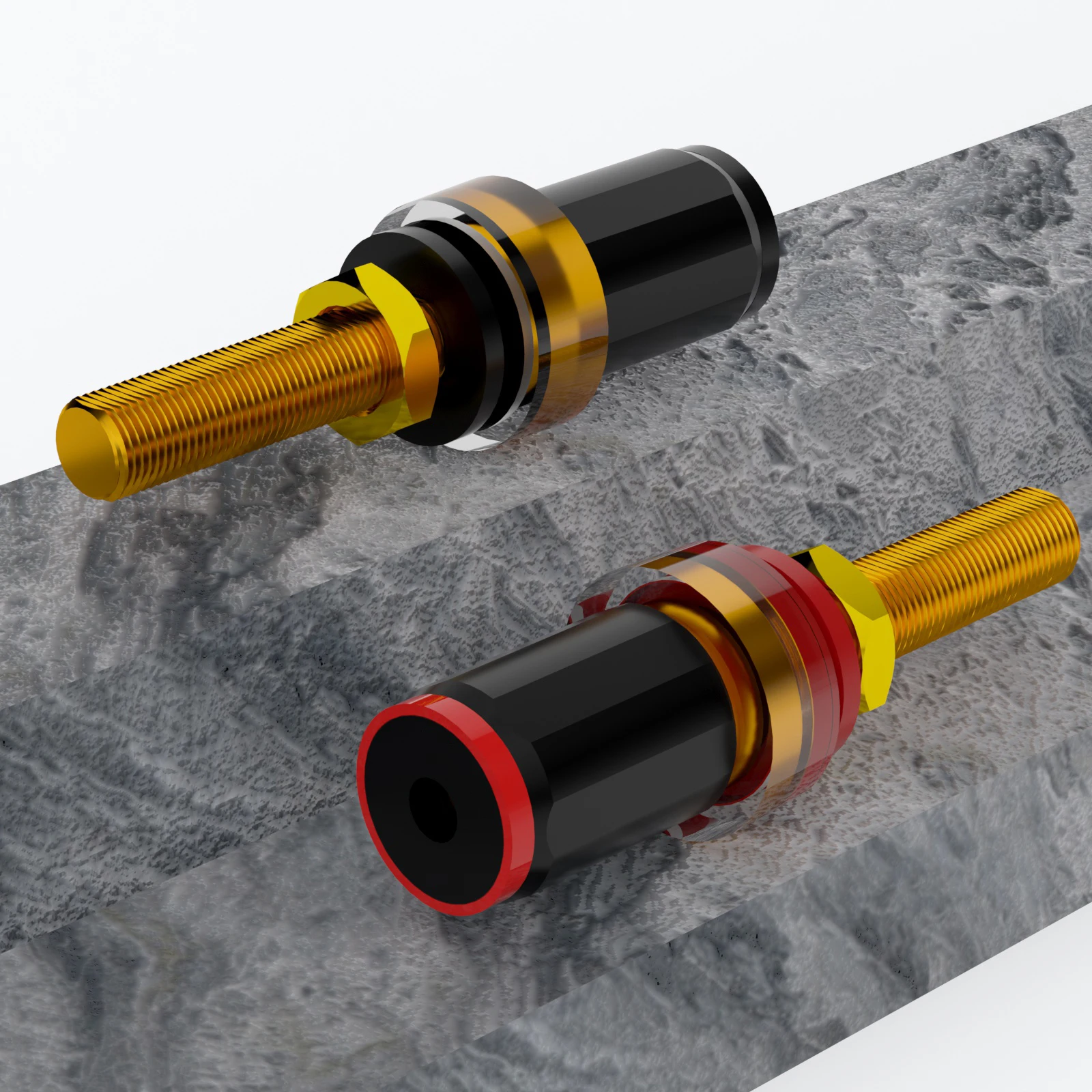 مكبر الصوت محطة ملزمة آخر 60 مللي متر الموز التوصيل جاك لوحة جبل موصل مقبس نحاسي 24K مطلية بالذهب لمكبرات الصوت