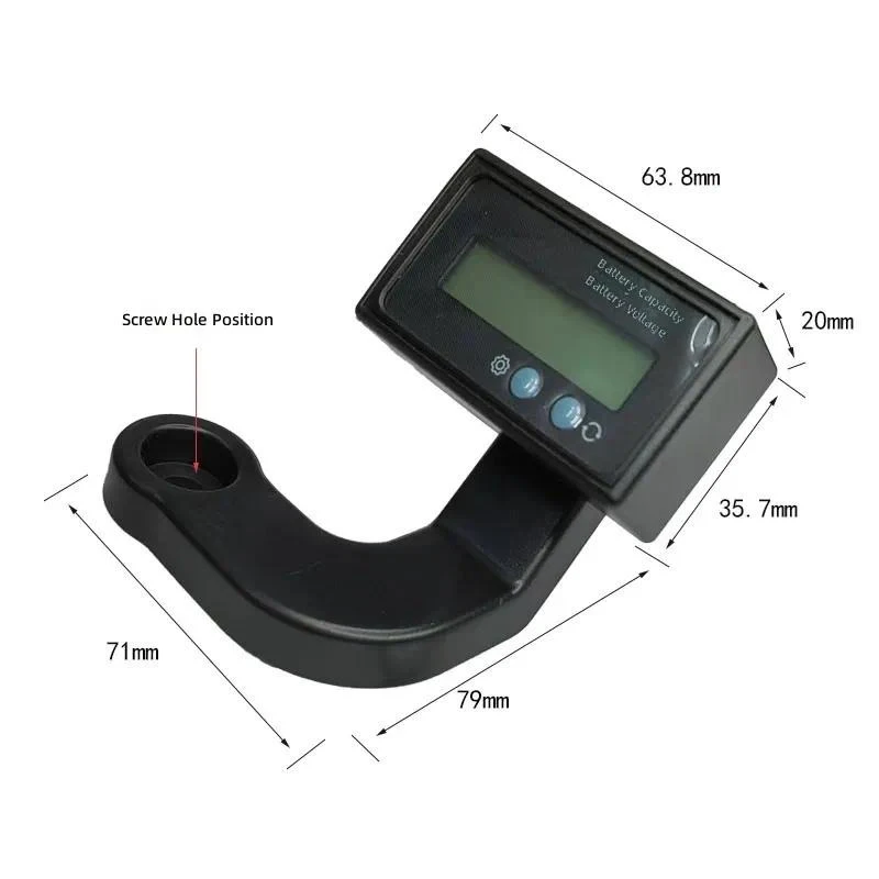 for Electric Vehicle Rearview Mirror Power Display 12-72V Voltage Meter with 100 Percent LED Indicator