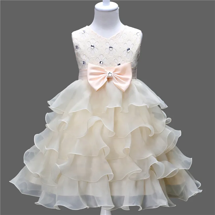 Girls Princess Flower Wedding Fluffy Gown Kids Dresses For Girls Birthday Party Tutu Dress Children Elegant Vestidos for 3-8Year